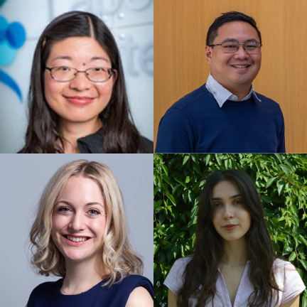 photo collage of yuyu song, charles reyes, zoe sarafis, and asude ertas