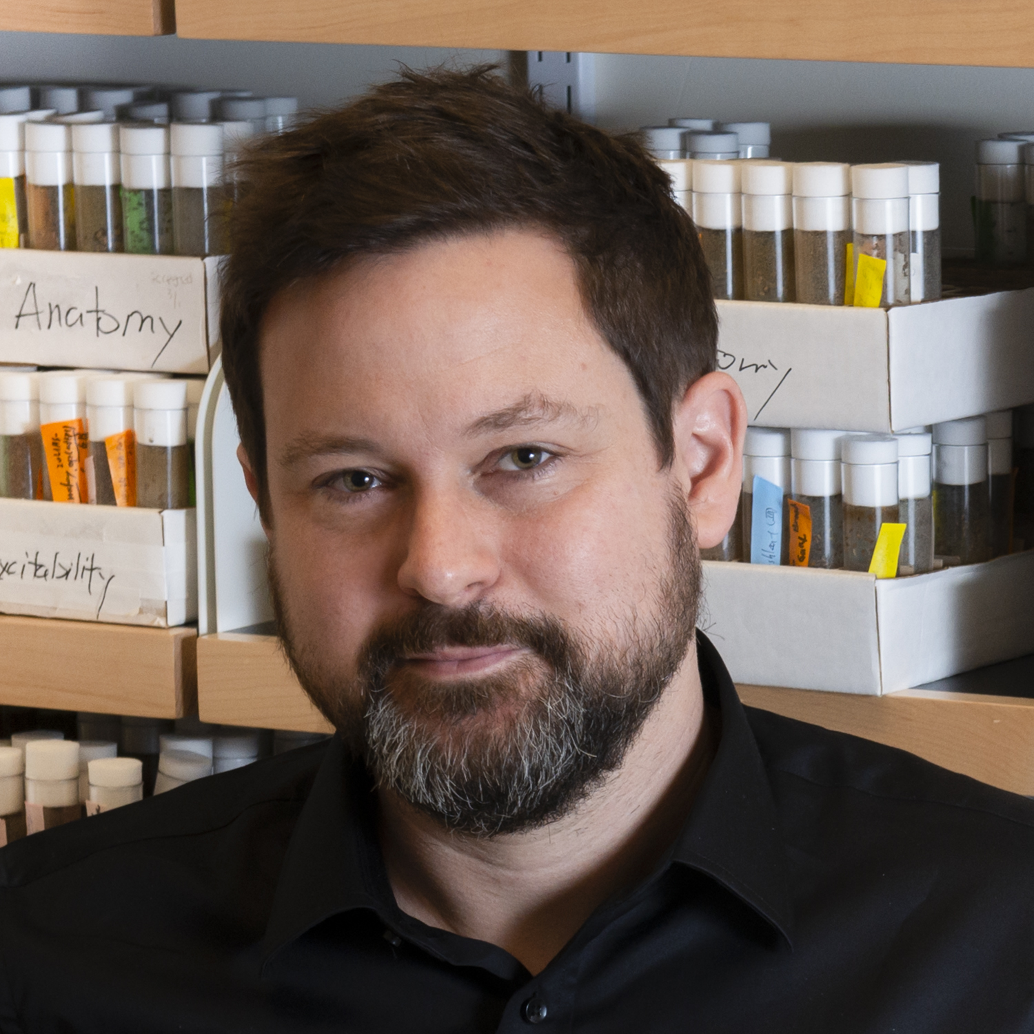 Portrait of Mike Crickmore in his lab