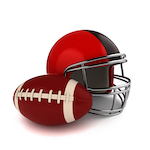 cartoon of football and helmet