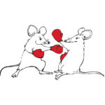 Cartoon of two mice boxing