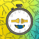 Cartoon of a synaptic circadian clock.