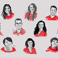 illustration of the science rehashed team