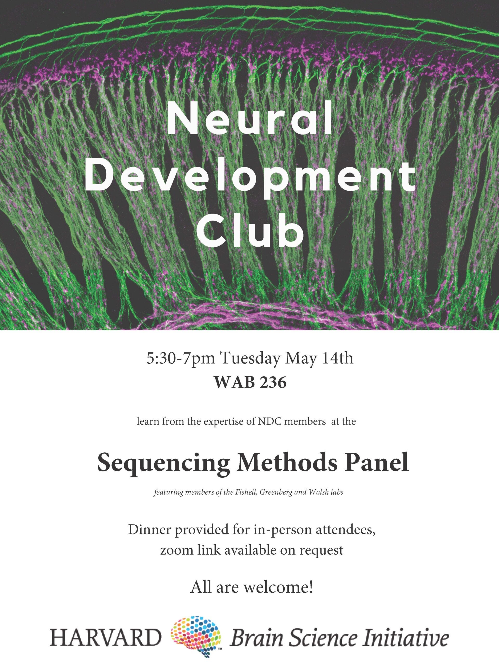 learn from the expertise of NDC members at the Sequencing Methods Panel Dinner provided for in-person attendees, zoom link available on request