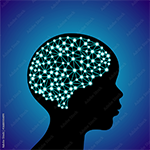 a silhouette of a child's head with highlighted brain connections