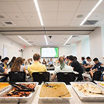 a close up shot of the food at the aug 2018 summer student lunch at longwood