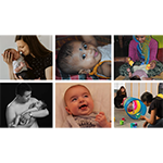 a collage of baby photos
