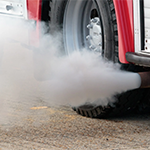 exhaust fumes coming out of a truck