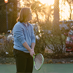 a person playing tennis