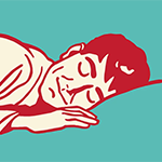 cartoon of a man sleeping