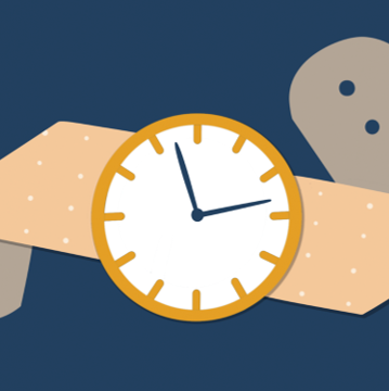 illustration of a clock face on a bandage