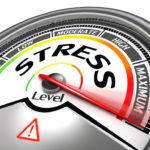 Stress level conceptual meter indicating maximum