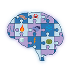 an illustration of a human brain made out of puzzle pieces