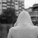 a person wearing a hoodie