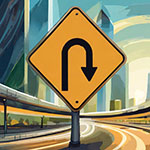 illustration of a yellow road sign